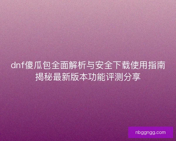 dnf傻瓜包全面解析与安全下载使用指南揭秘最新版本功能评测分享