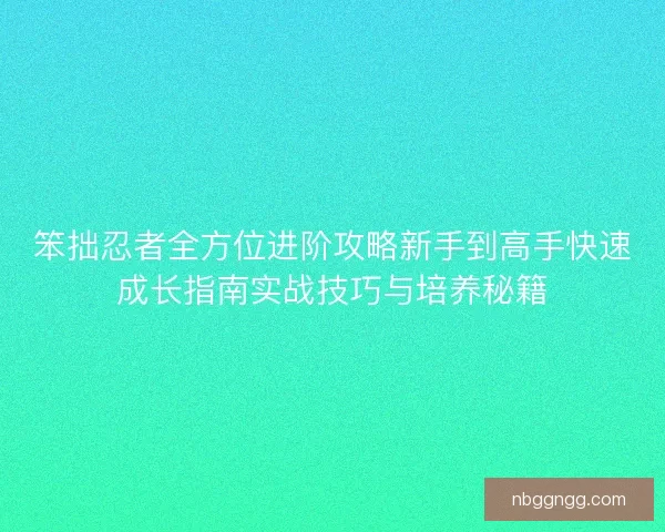 笨拙忍者全方位进阶攻略新手到高手快速成长指南实战技巧与培养秘籍