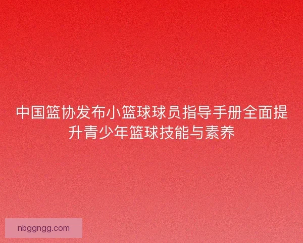 中国篮协发布小篮球球员指导手册全面提升青少年篮球技能与素养